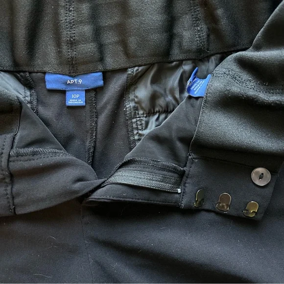 Women's 10 Petite Apt. 9 Magic Waist Tummy Control Black Bootcut Dress Pants - Picture 4 of 8